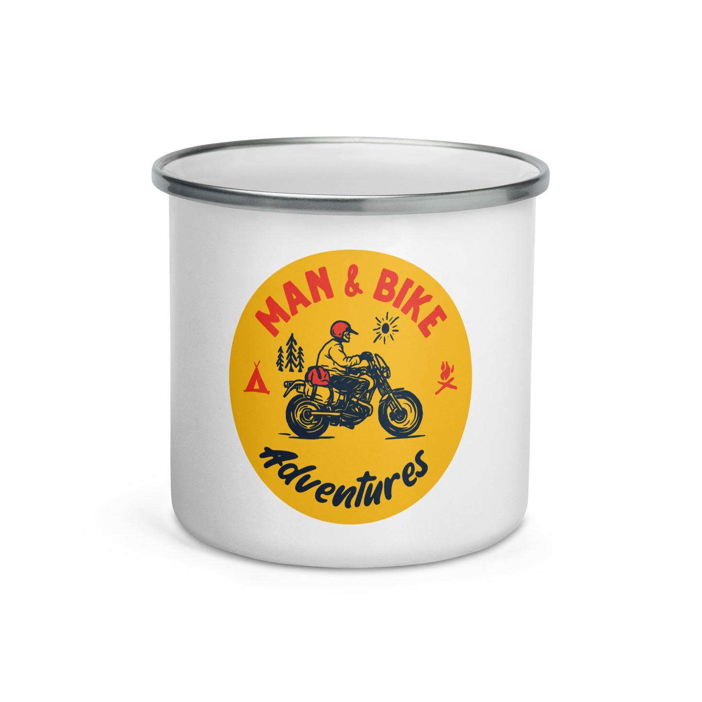 Man and Bike Adventures Enamel Mug